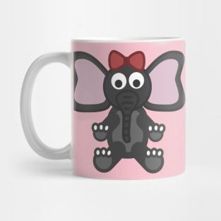 Cute gray baby elephant with ribbon Mug